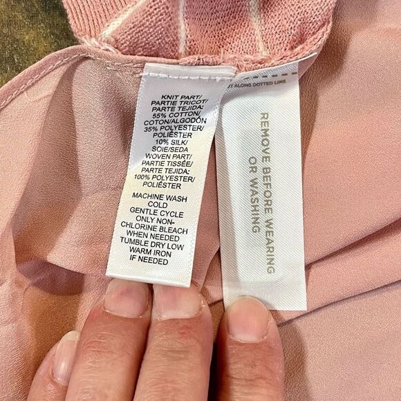 NWT Women’s Pink LOFT Striped Sweater Flow Back Small - Picture 10 of 11